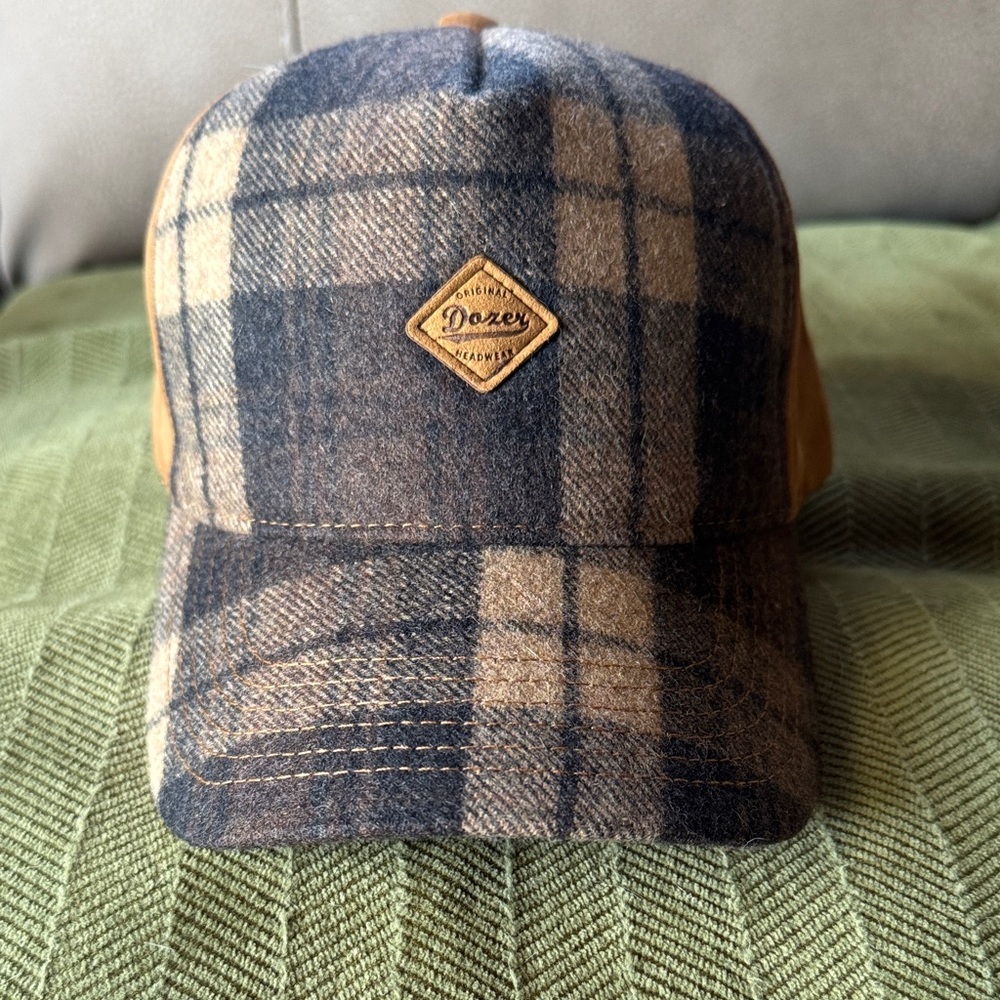 Brown and Tan Plaid Cap